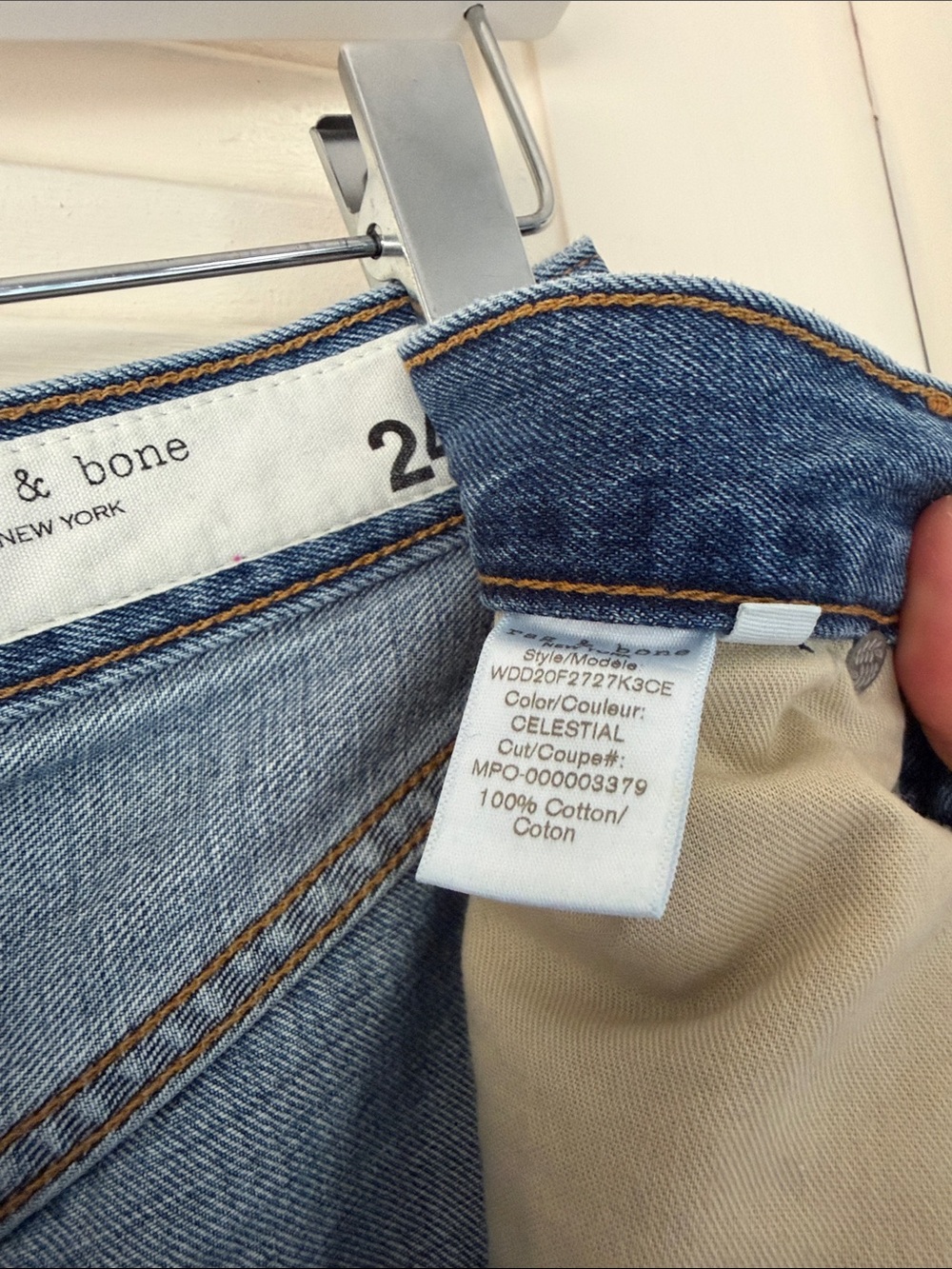 rag & bone Relaxed Button-Fly Jeans in Medium Blue (Celestial) - Picture 5 of 6